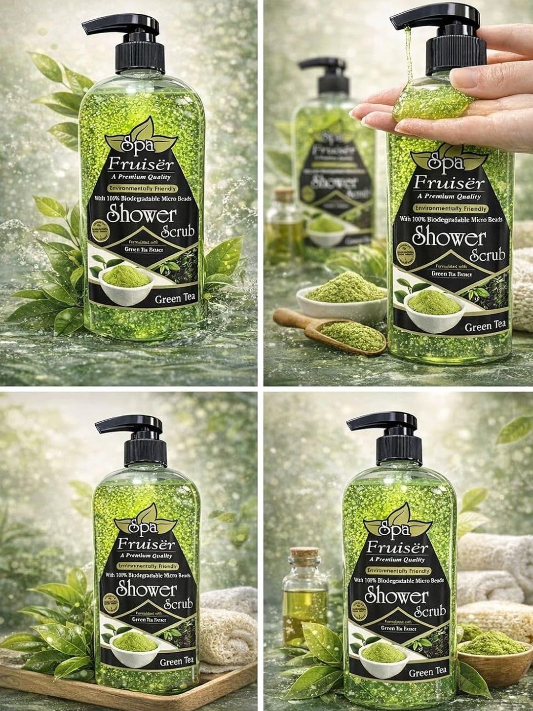 Fruiser Green Tea Shower Scrub - 730 ml-image-5
