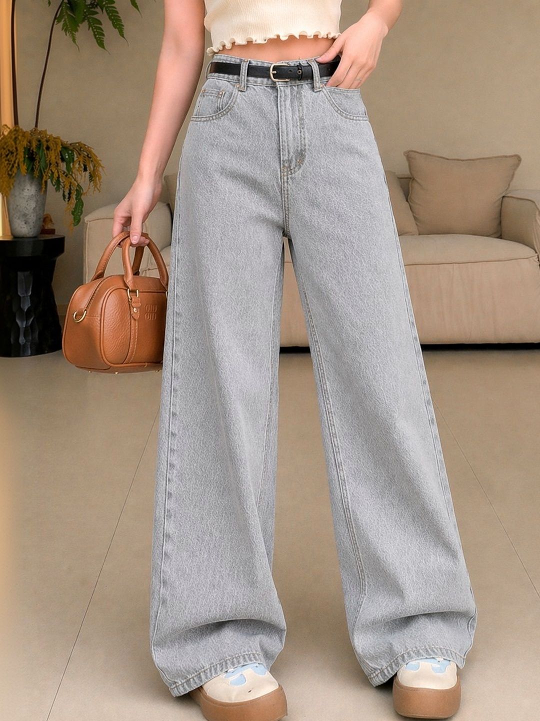 KASHIAN Women Comfort High-Rise Light Fade Acid Wash Stretchable Jeans-image-10