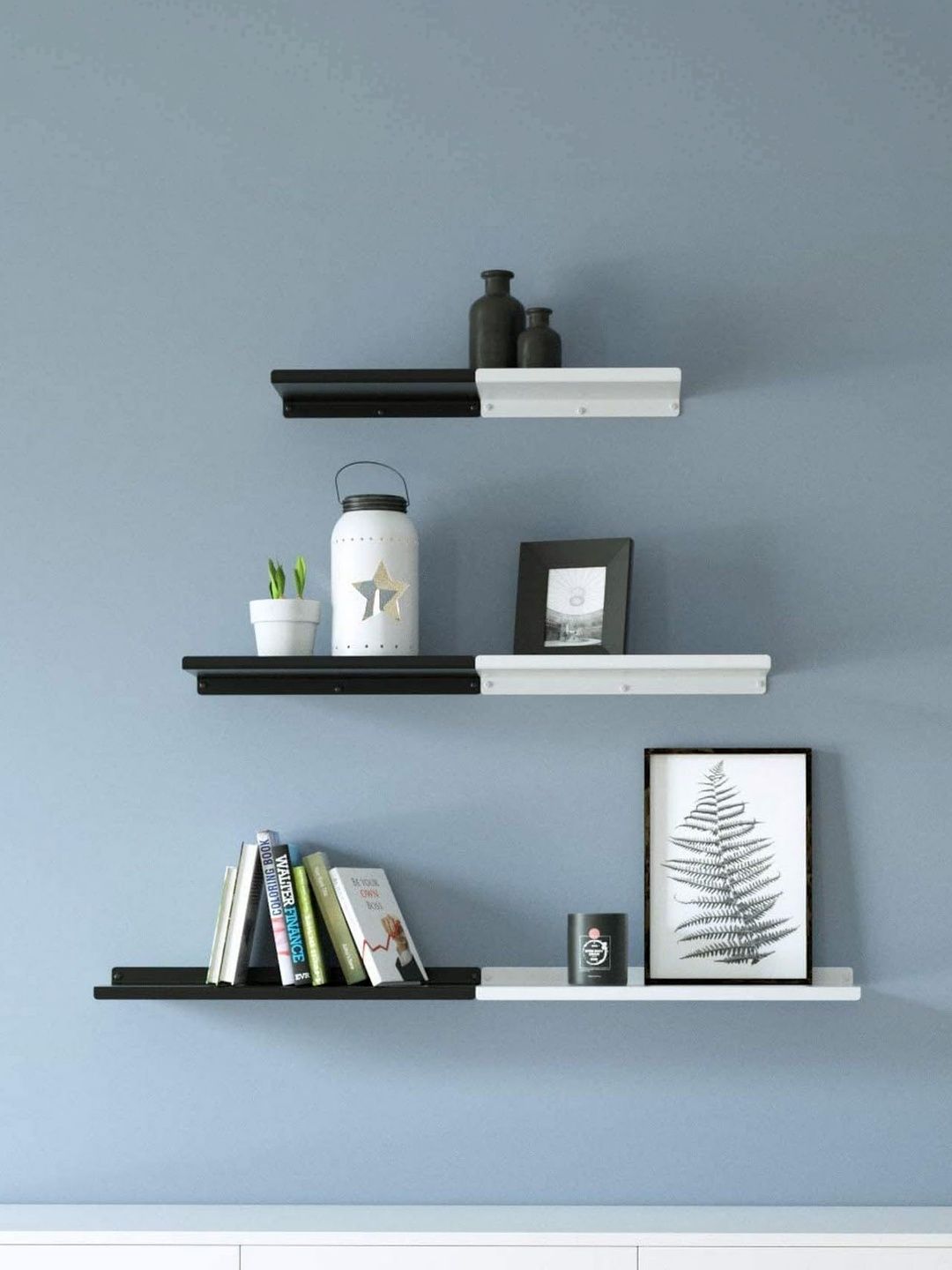 Organizemee Grey & Steel Stainless Steel Wall Shelf with Keyholders-image-25
