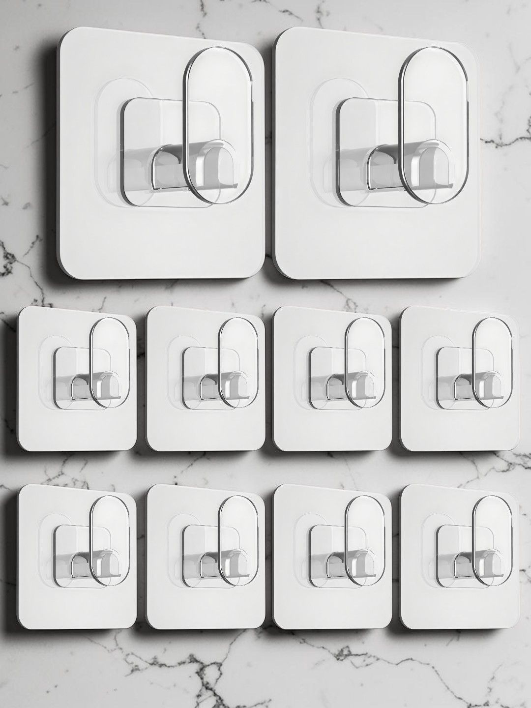 Klivon Transparent Adhesive 10-Pcs Wall Hooks-picture-29