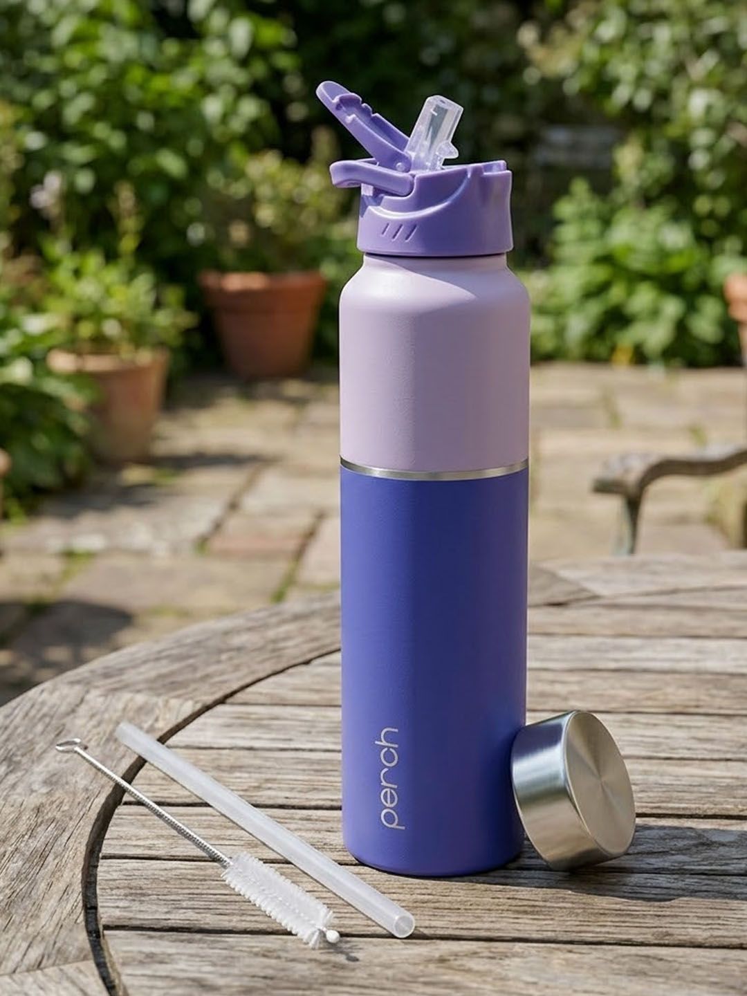 PERCH Magic Purple Stainless Steel Sipper Water Bottle Single Wall Fridge Bottle - 1000ml-image-6