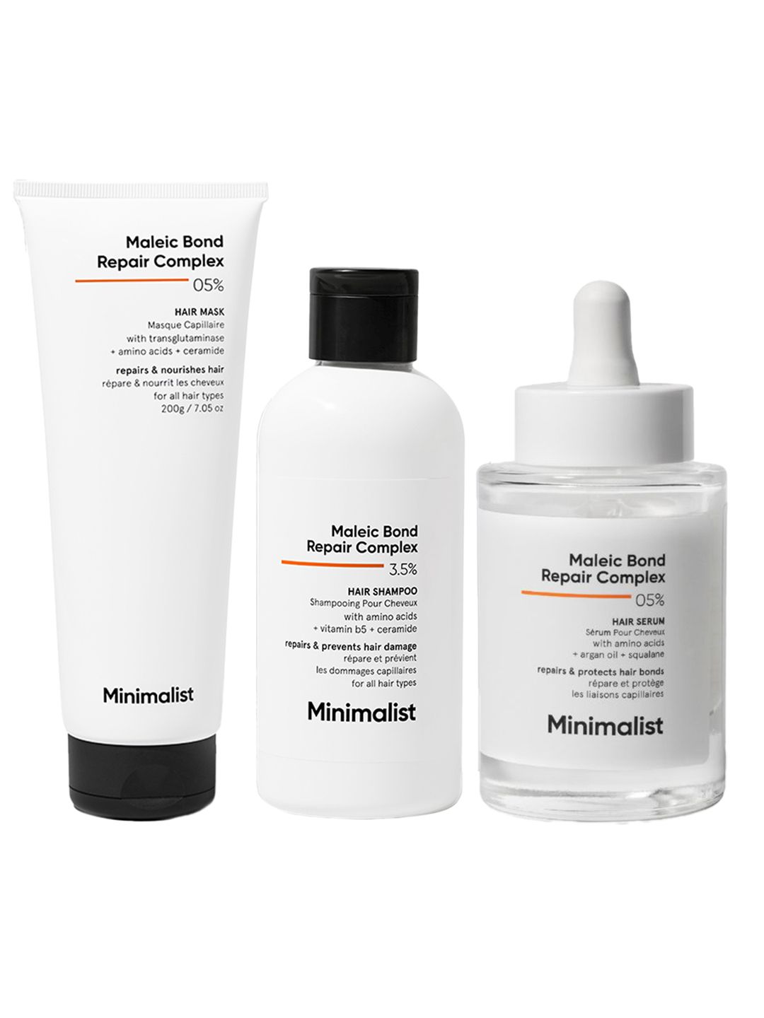 Minimalist Bond Repair Complex Trio - Hair Mask 200g + Hair Serum 50ml + Shampoo 250ml-picture-36