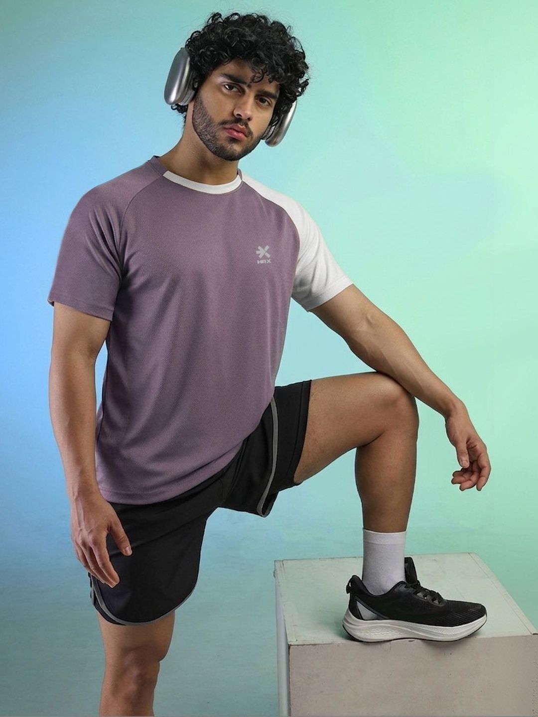 HRX by Hrithik Roshan Colourblocked Round Neck Cotton Sports T-shirt-picture-29