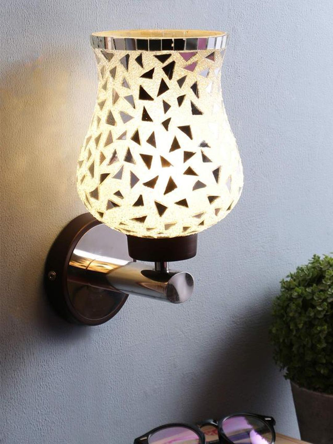 Aura Multicoloured & Cream-Coloured Textured Metal Wall Lamp-image-41
