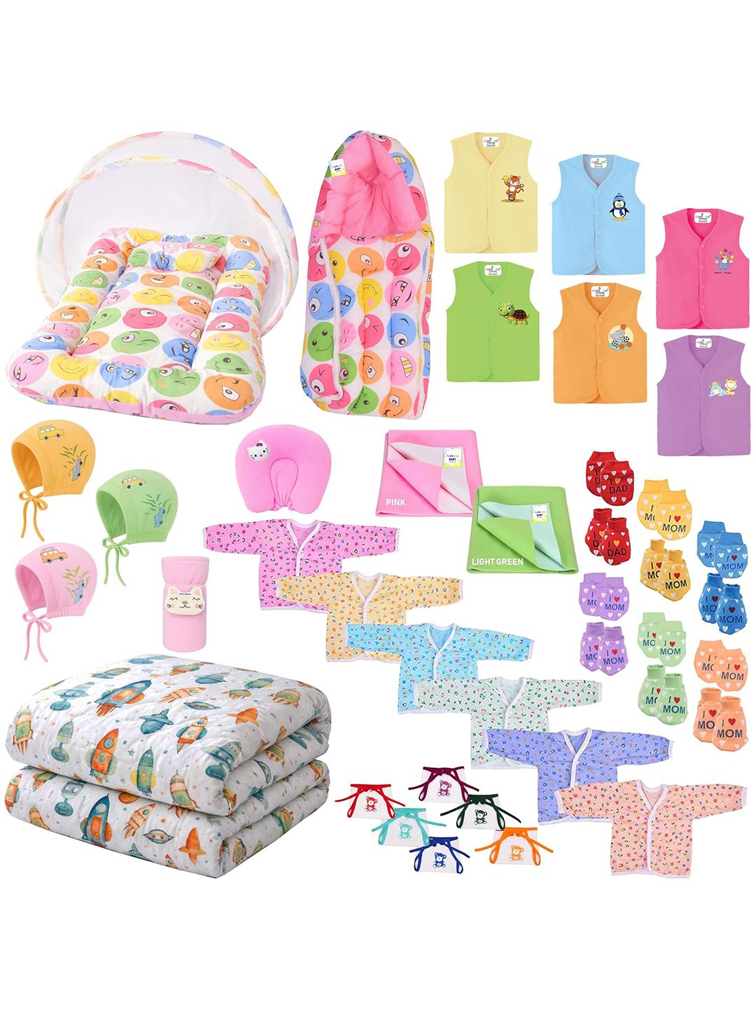Toddylon Infants Set Of 40 Pure Cotton Baby Apparel Gift Set-picture-25