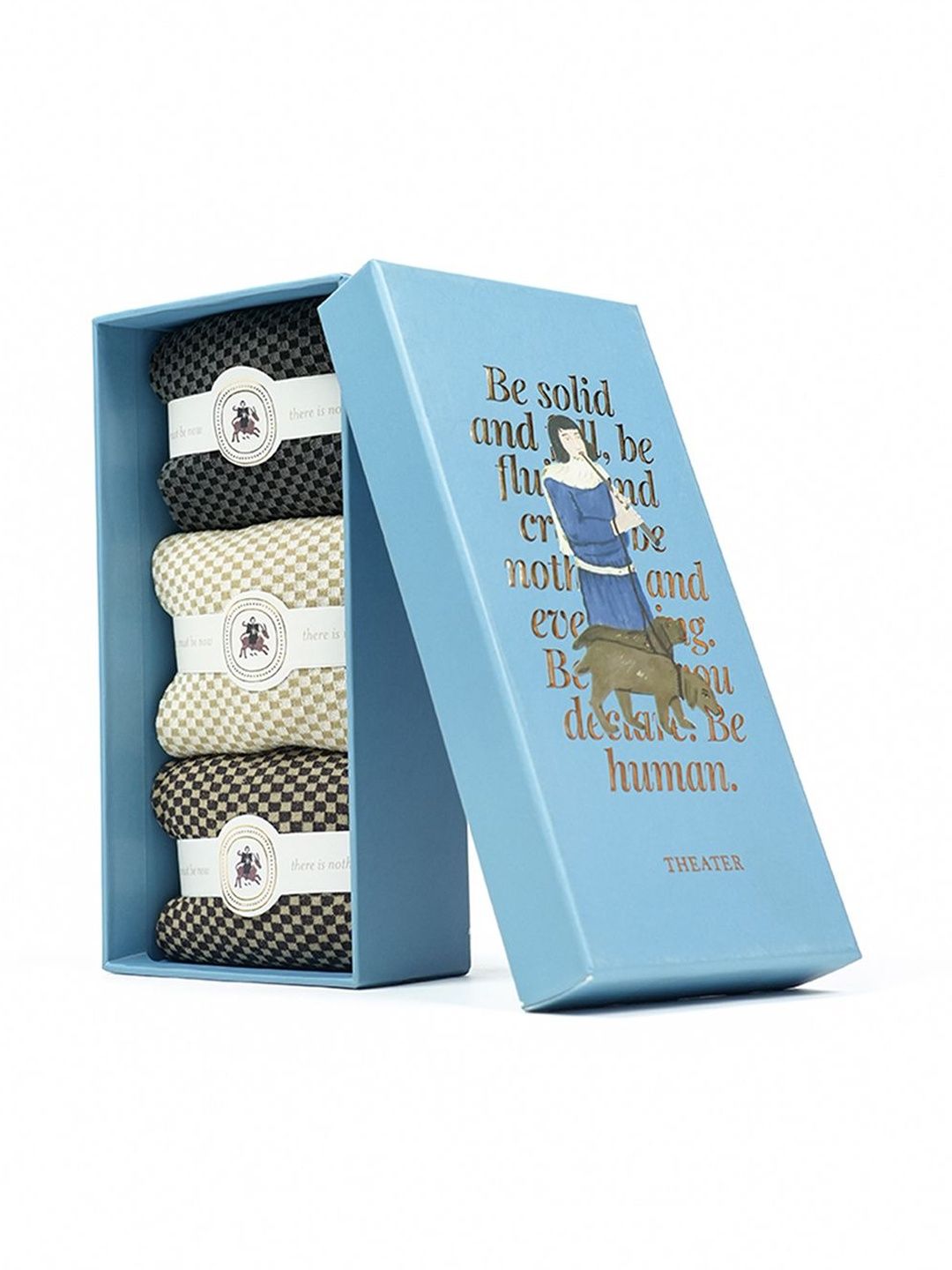 Theater Men Checks Box of 3 Dos Socks-image-20