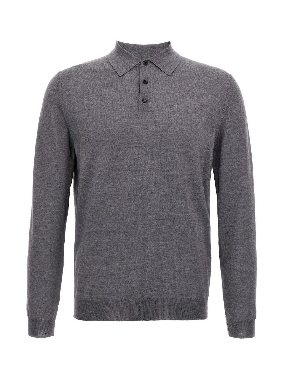 Zanone Grey Wool Polo Shirt-picture-41