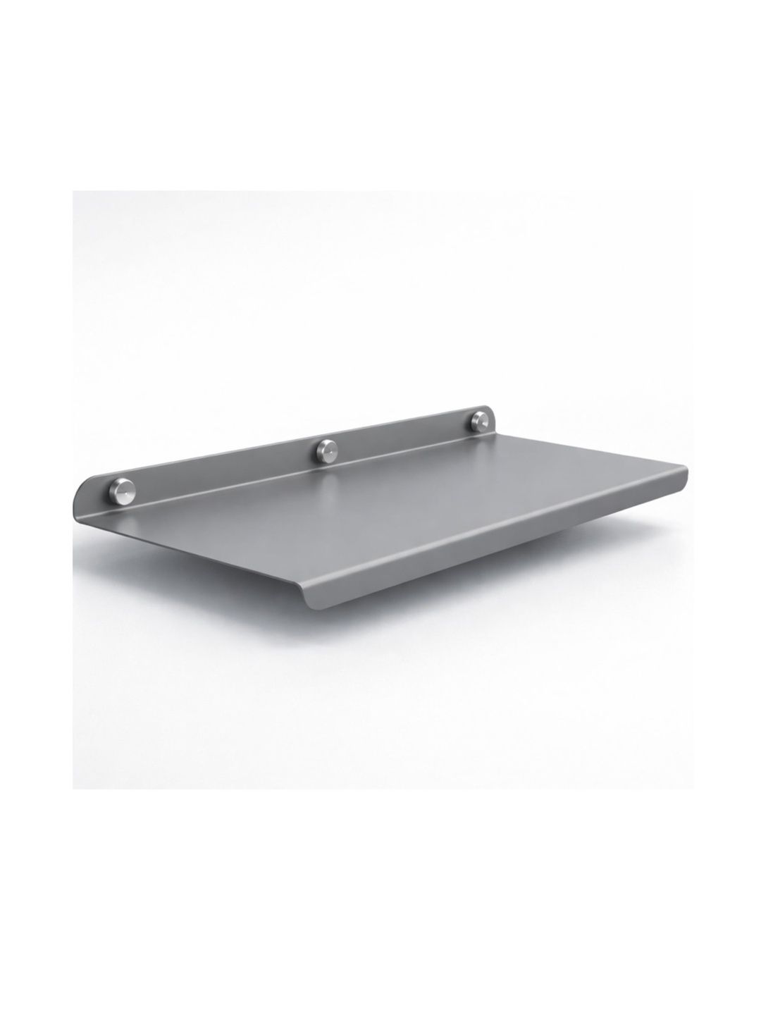 Organizemee Grey & Silver-Toned Stainless Steel Wall Shelf with Keyholders-image-48