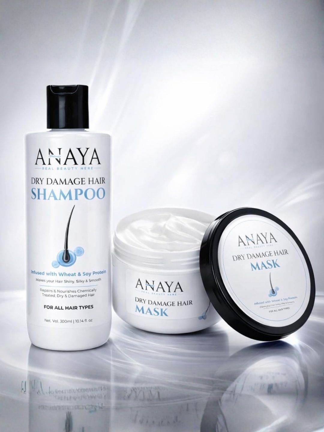 ANAYA NATURALS Dry Damage Hair Shampoo With Mask- 300 ml & 250 ml-image-43