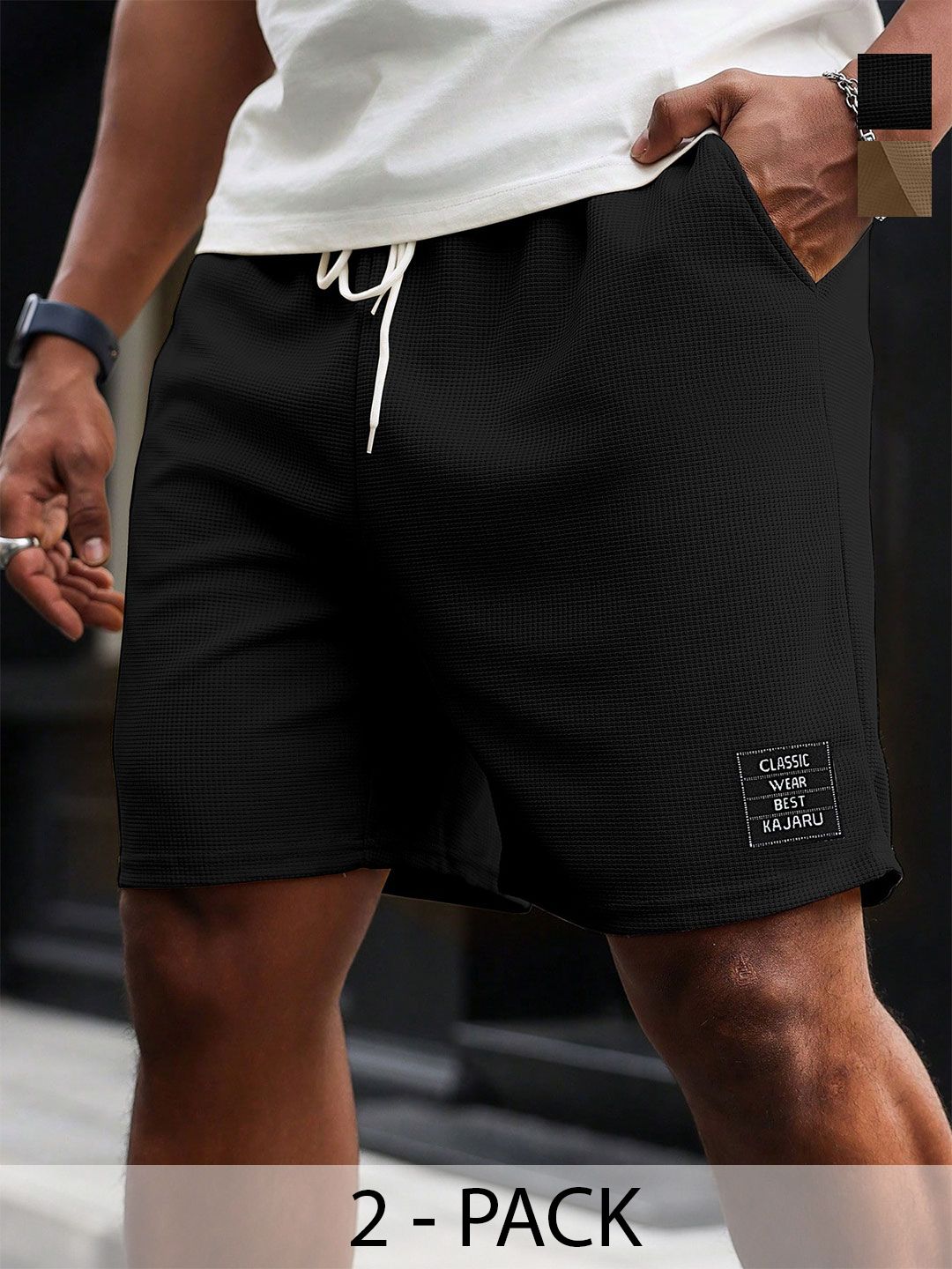 SZN Men Pack Of 2 Striped Shorts-picture-54