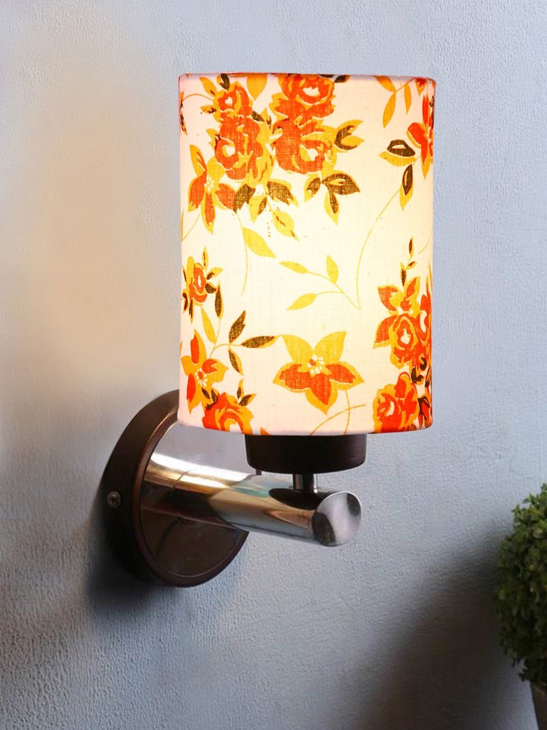 Aura Multicoloured & White Printed Metal Cylinder Shaped Wall Lamp-picture-36