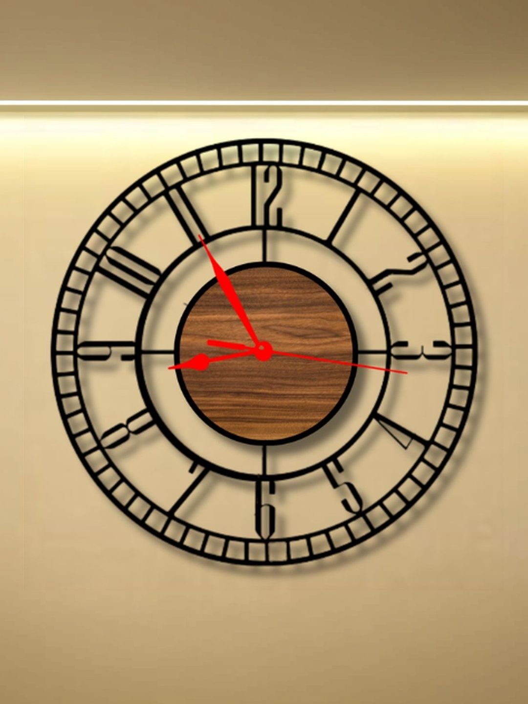 VENTUOS Black & Black Textured Wall Clock-picture-38