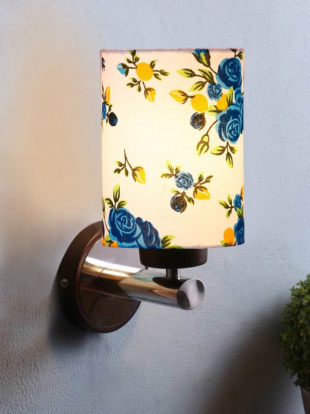 Aura Multicoloured & White Printed Metal Cylinder Shaped Wall Lamp-picture-35