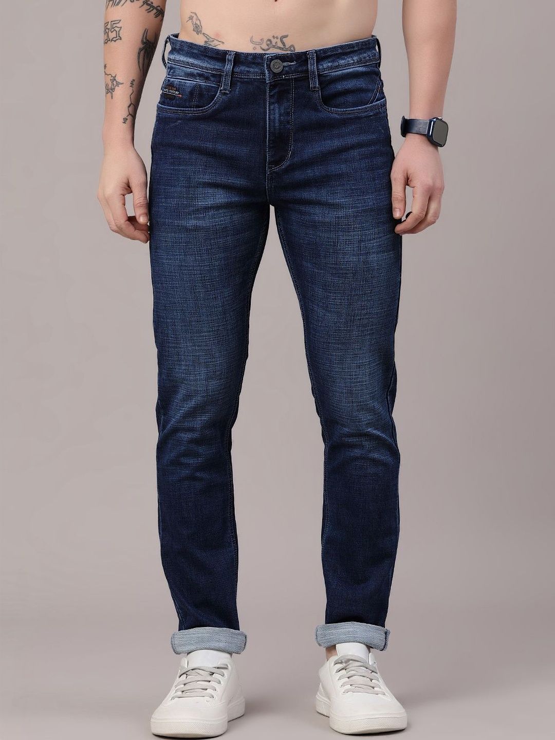 V-Mart Men Slim Fit Mid-Rise Light Fade Stretchable Jeans-picture-21