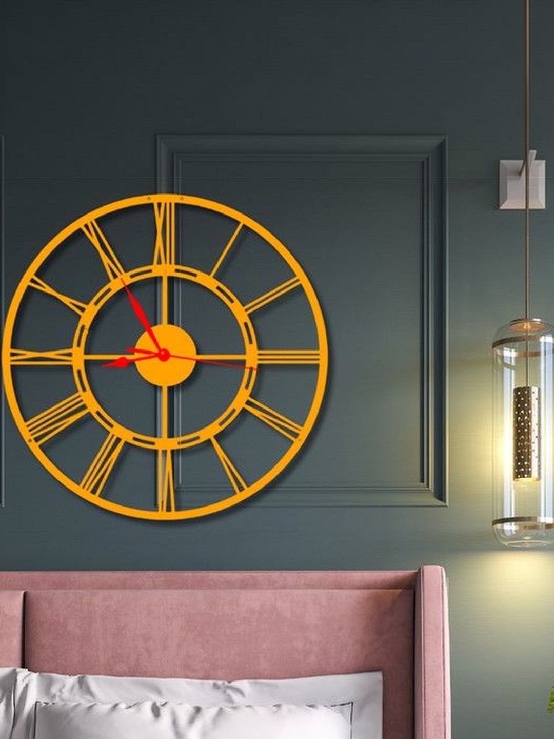 VENTUOS Orange & Orange Textured Wall Clock-picture-40