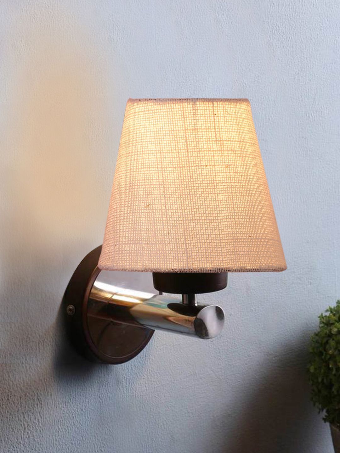 Aura White & Cream-Coloured Textured Metal Contemporary Frustum Shaped Wall Lamp-image-34