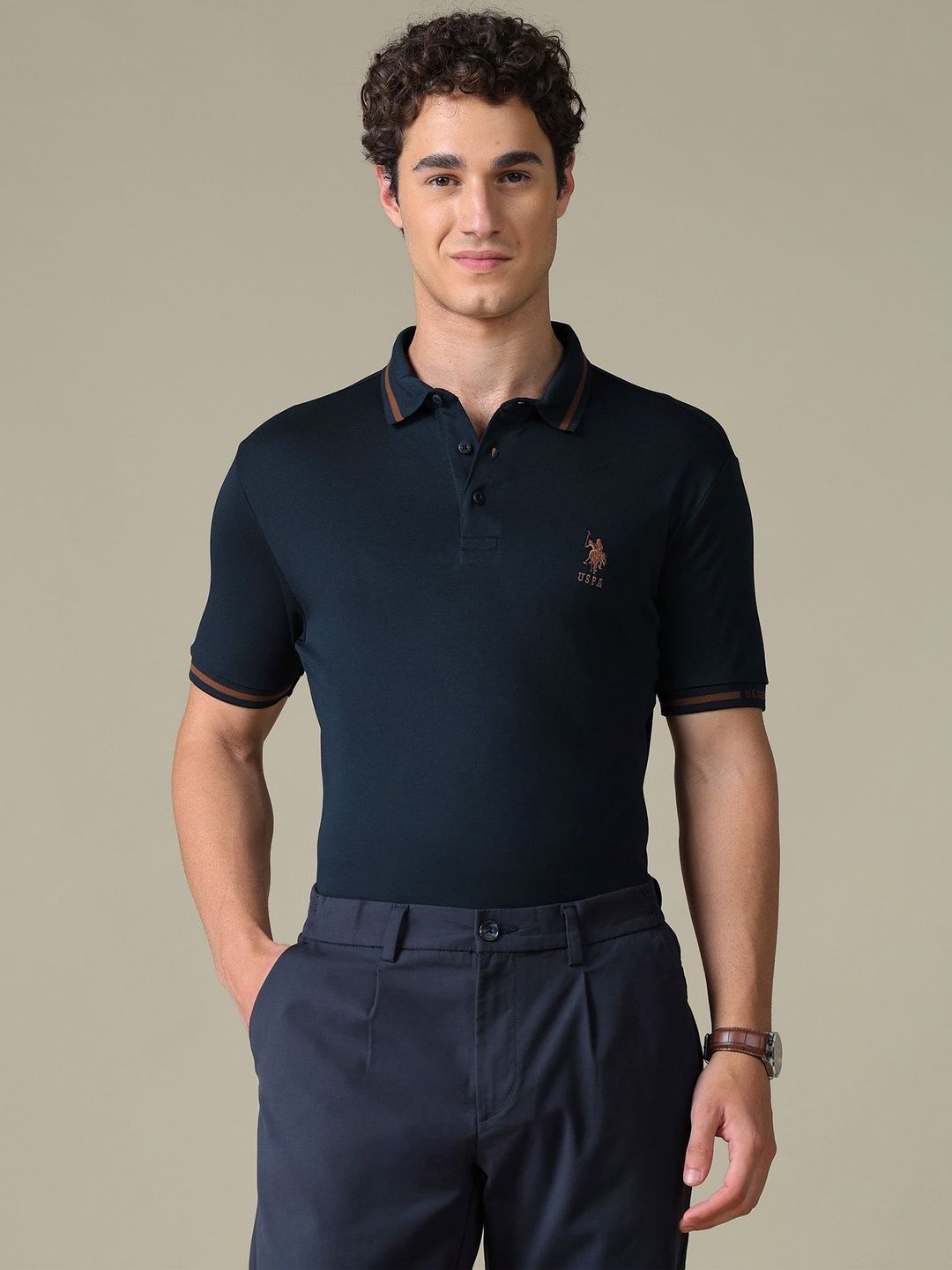 U.S. Polo Assn. Men Brand Logo Polo Collar T-shirt-picture-37