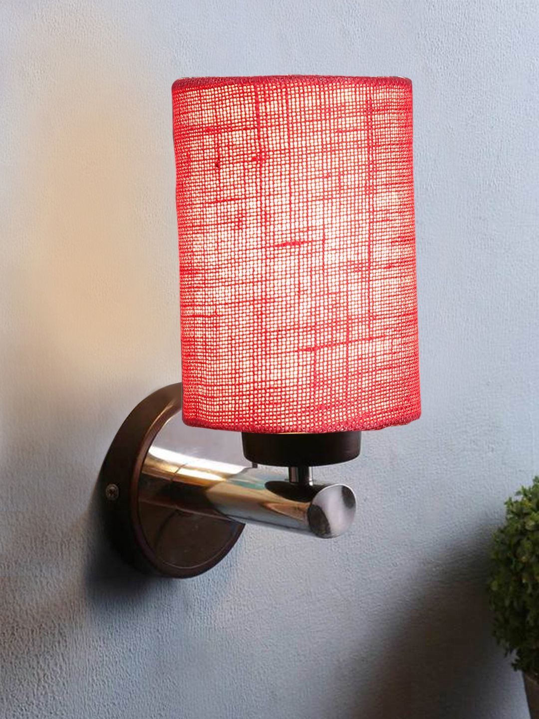 Aura Pink & Pink Textured Metal Cylinder Shaped Wall Lamp-image-46