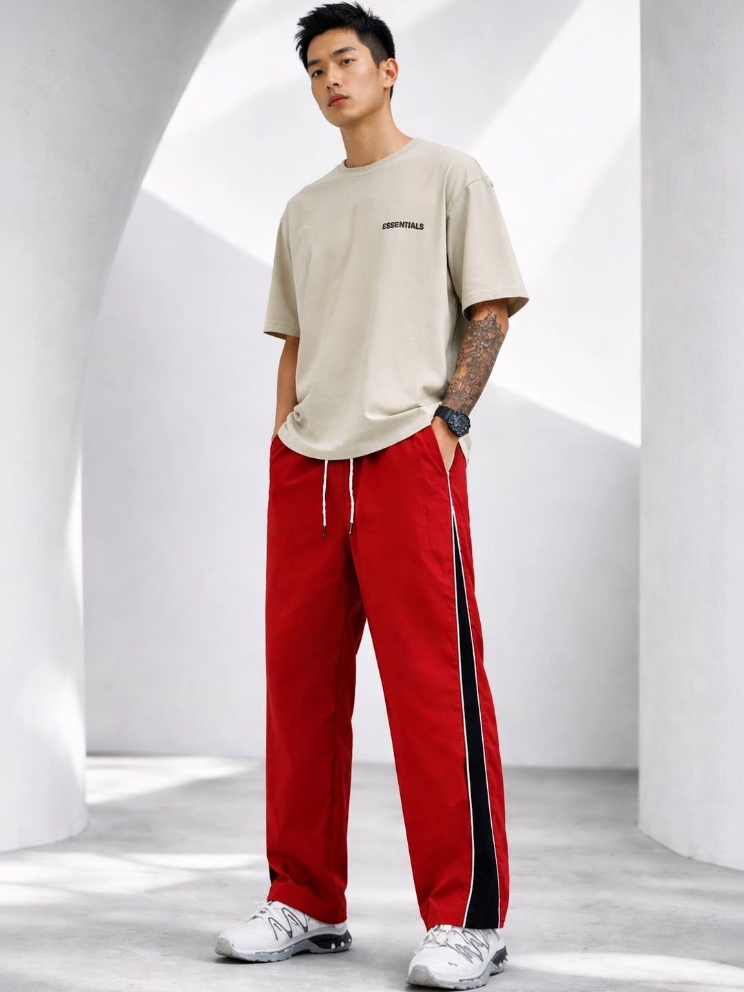 Resteez Men Relaxed Fit Training Track Pants-picture-3