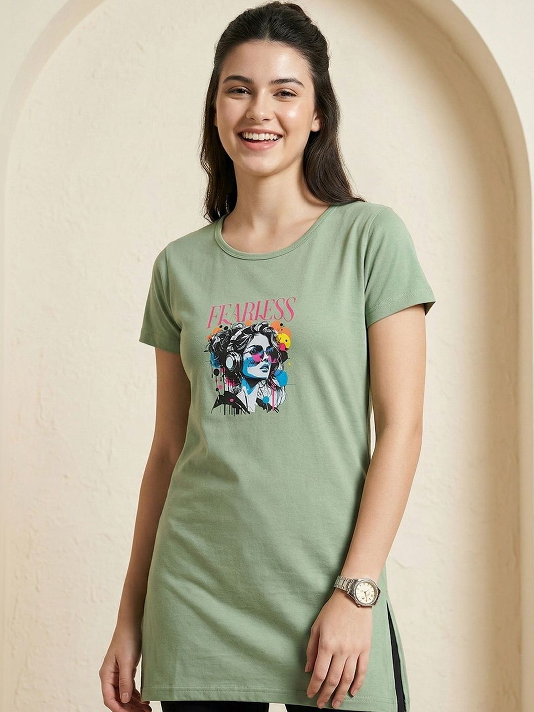 The Roadster Lifestyle Co Printed Long Lounge T-Shirt-image-33