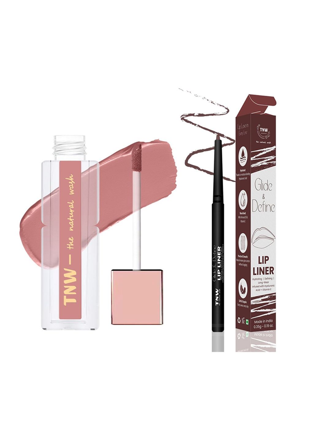TNW the natural wash Pack Of 2 Lip Liner & Matte Liquid Lipstick-image-29