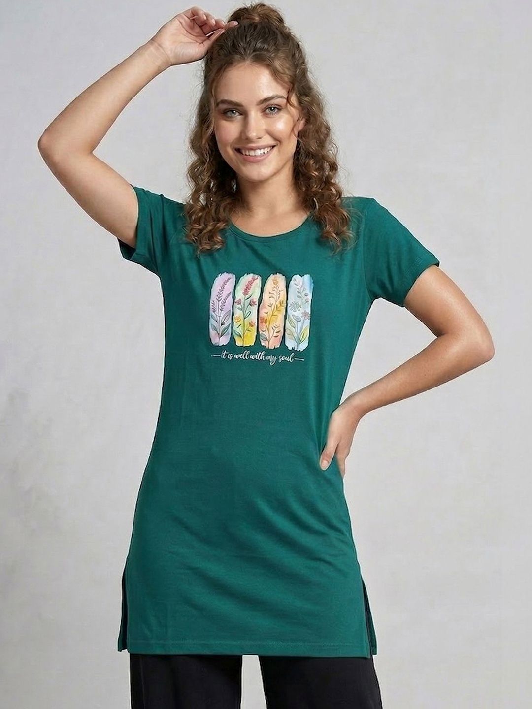 The Roadster Lifestyle Co Printed Knitted Lounge Tshirts-picture-55