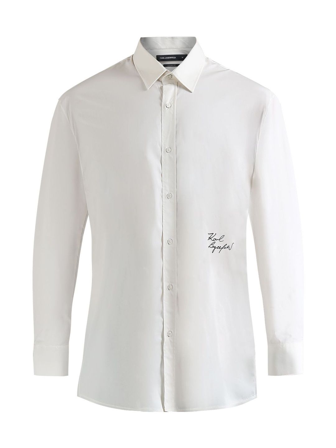 Karl Lagerfeld Men Off White Long-Sleeve Over Torso Signature Print Shirt-picture-13