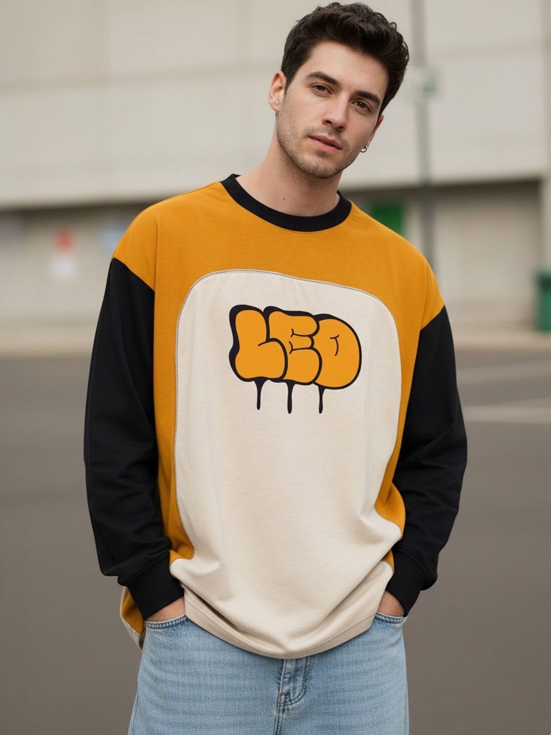 Leotude Men Colourblocked T-shirt-picture-42