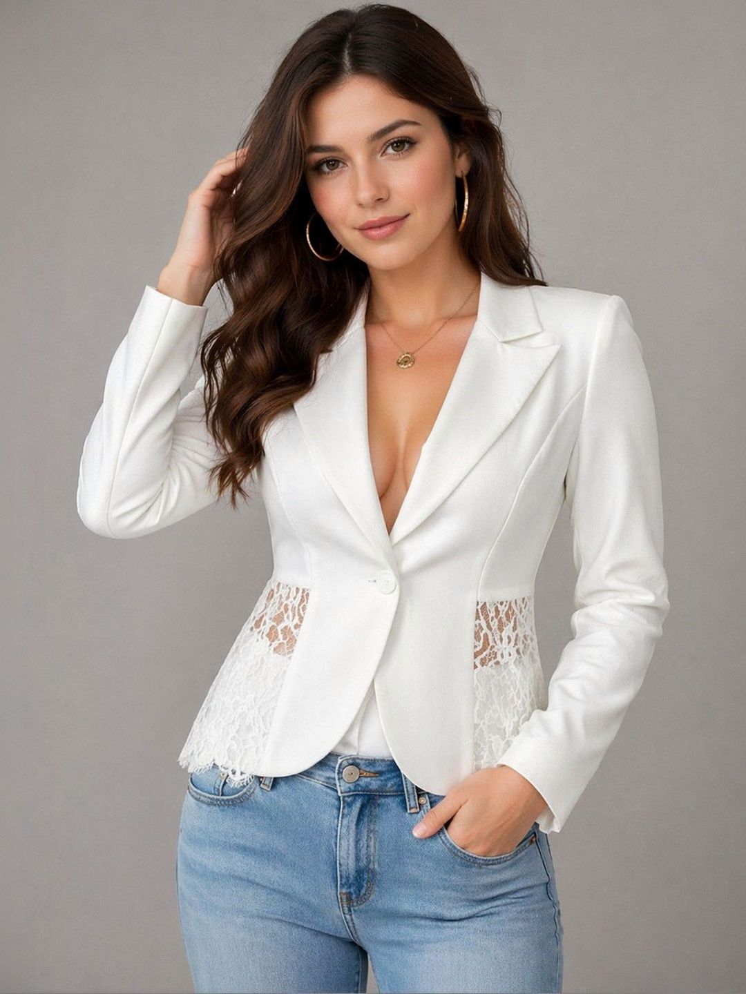 all about you Notched Lapel Single Breasted Blazer-picture-15