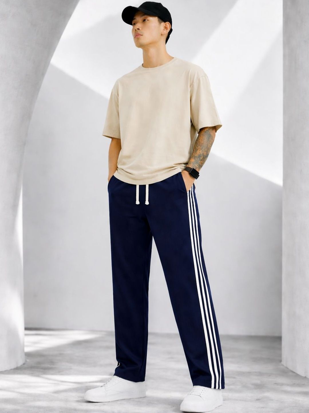 Resteez Men Relaxed Fit Training Track Pants-picture-50