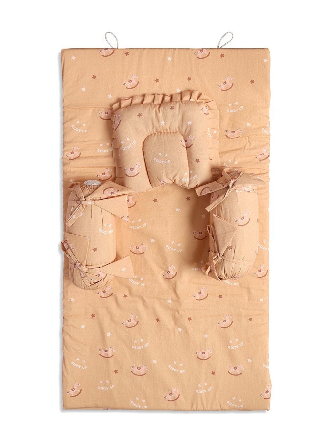 MINI KLUB Peach-Coloured Quirky Polycotton 4 Piece Single Regular Bedding Set-picture-25