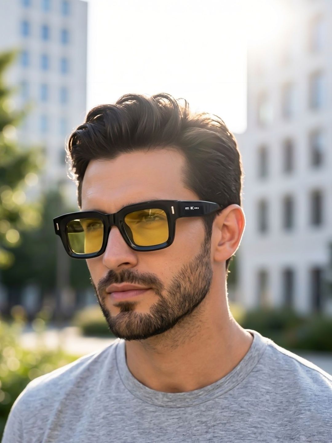 HRX by Hrithik Roshan Unisex Yellow Lens & Black Square Sunglasses with-picture-12