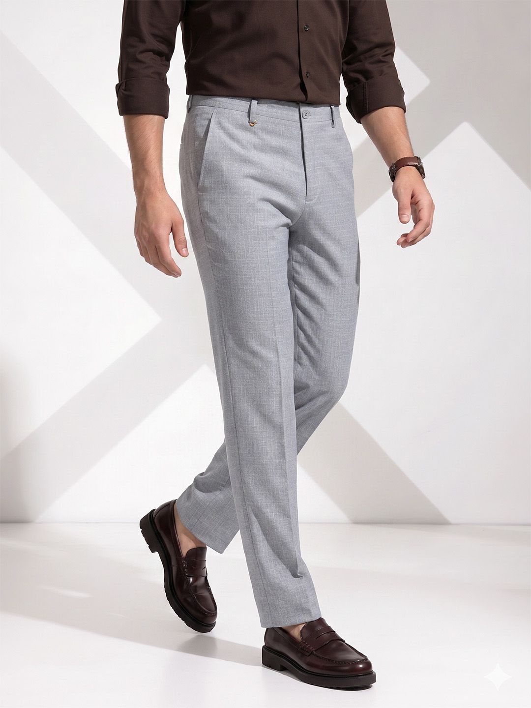 INVICTUS Men Checked Formal Trousers-picture-35