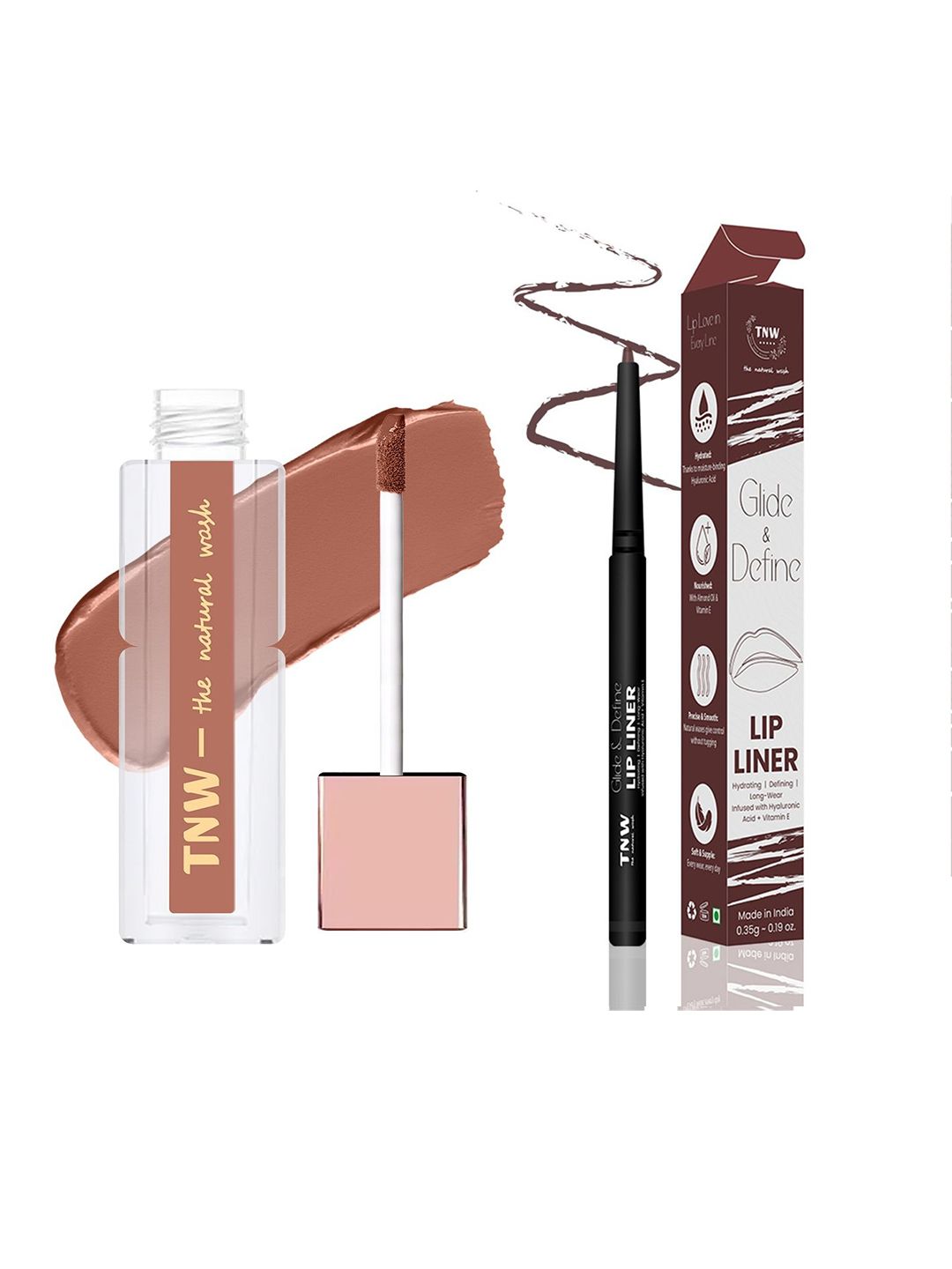 TNW the natural wash Pack Of 2 Lip Liner & Matte Liquid Lipstick-image-27