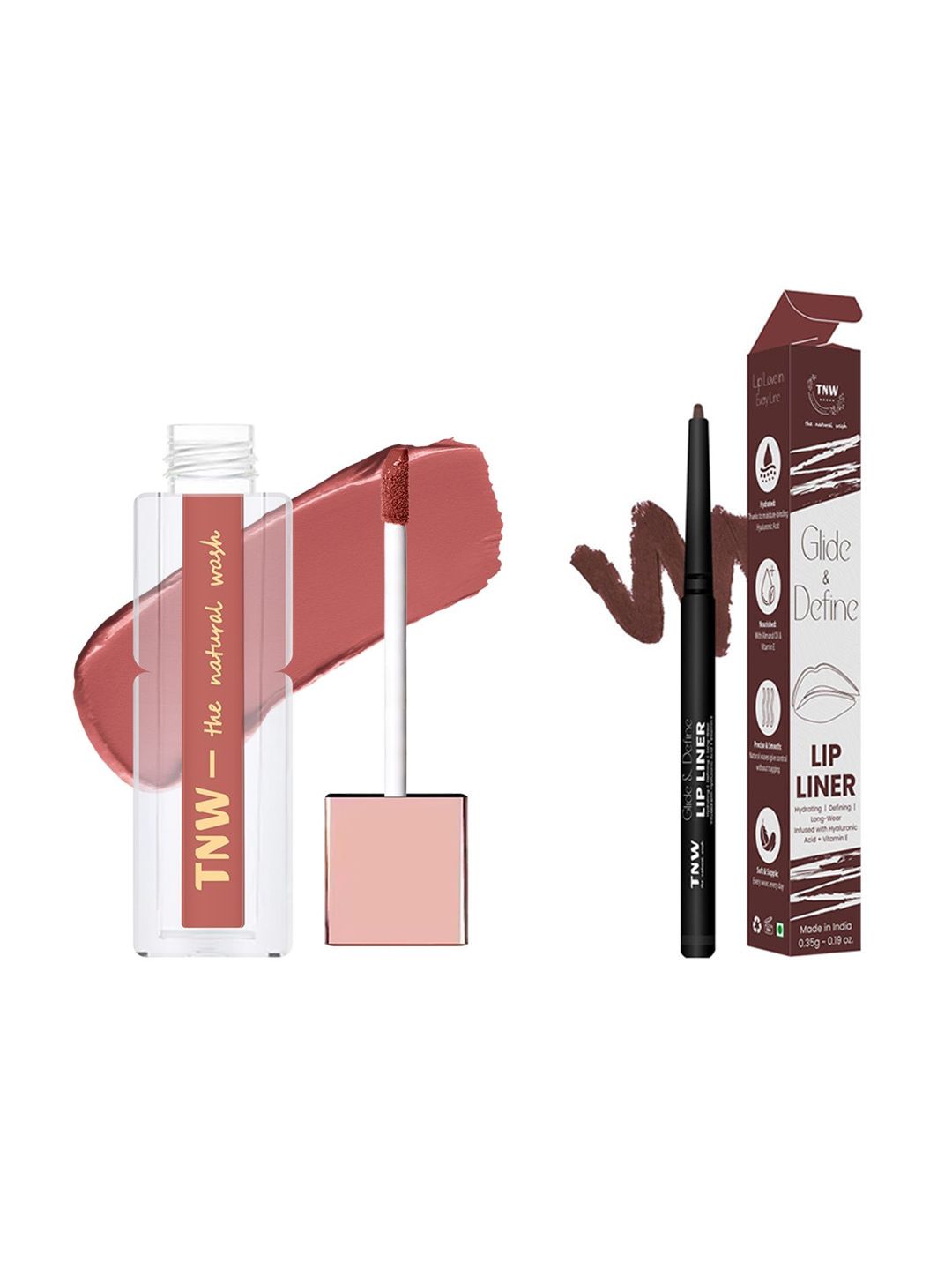 TNW the natural wash Pack Of 2 Lip Liner & Matte Liquid Lipstick-image-0