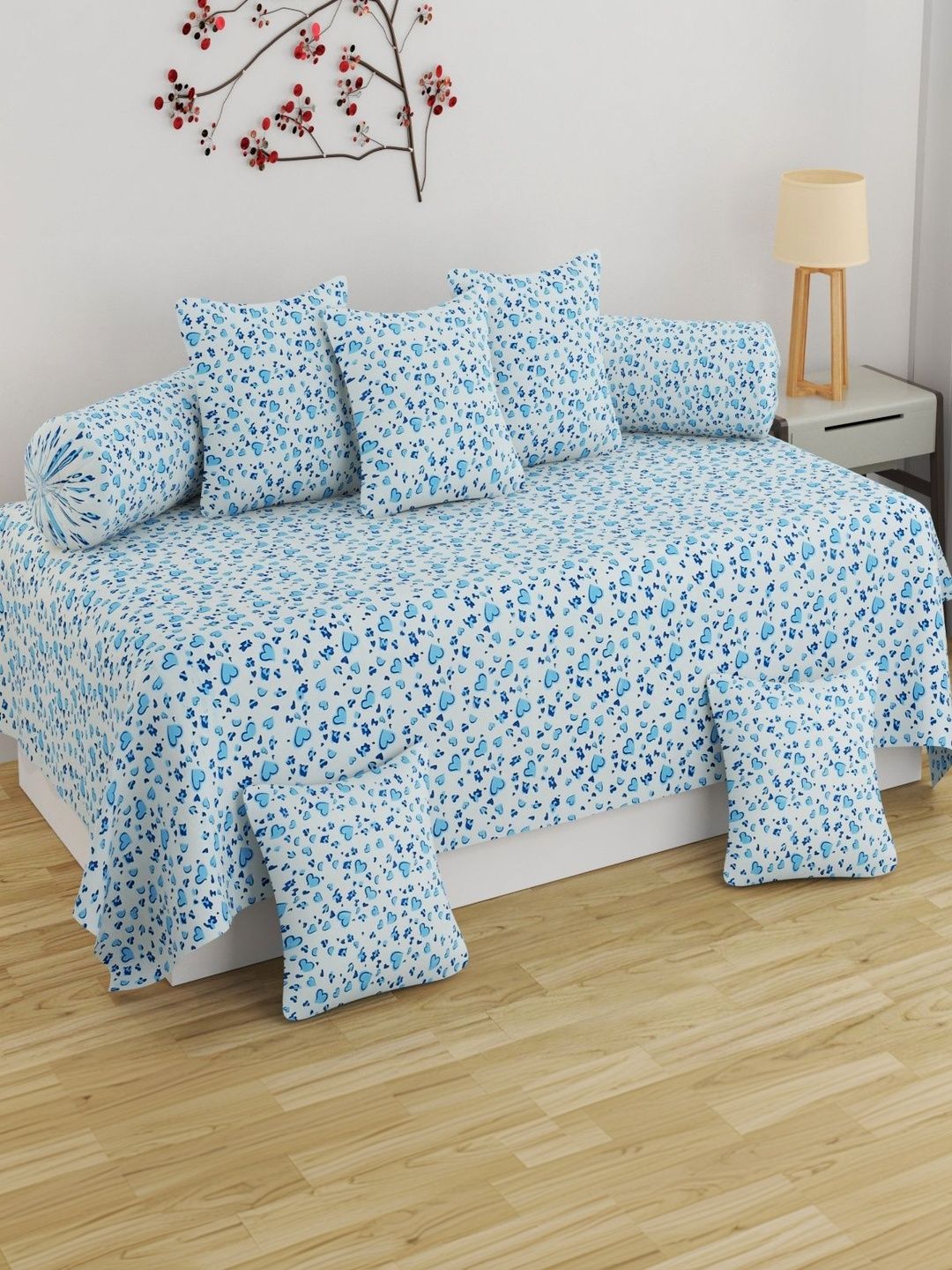Homefab India 8 Pieces Grey Printed Diwan Set-picture-21