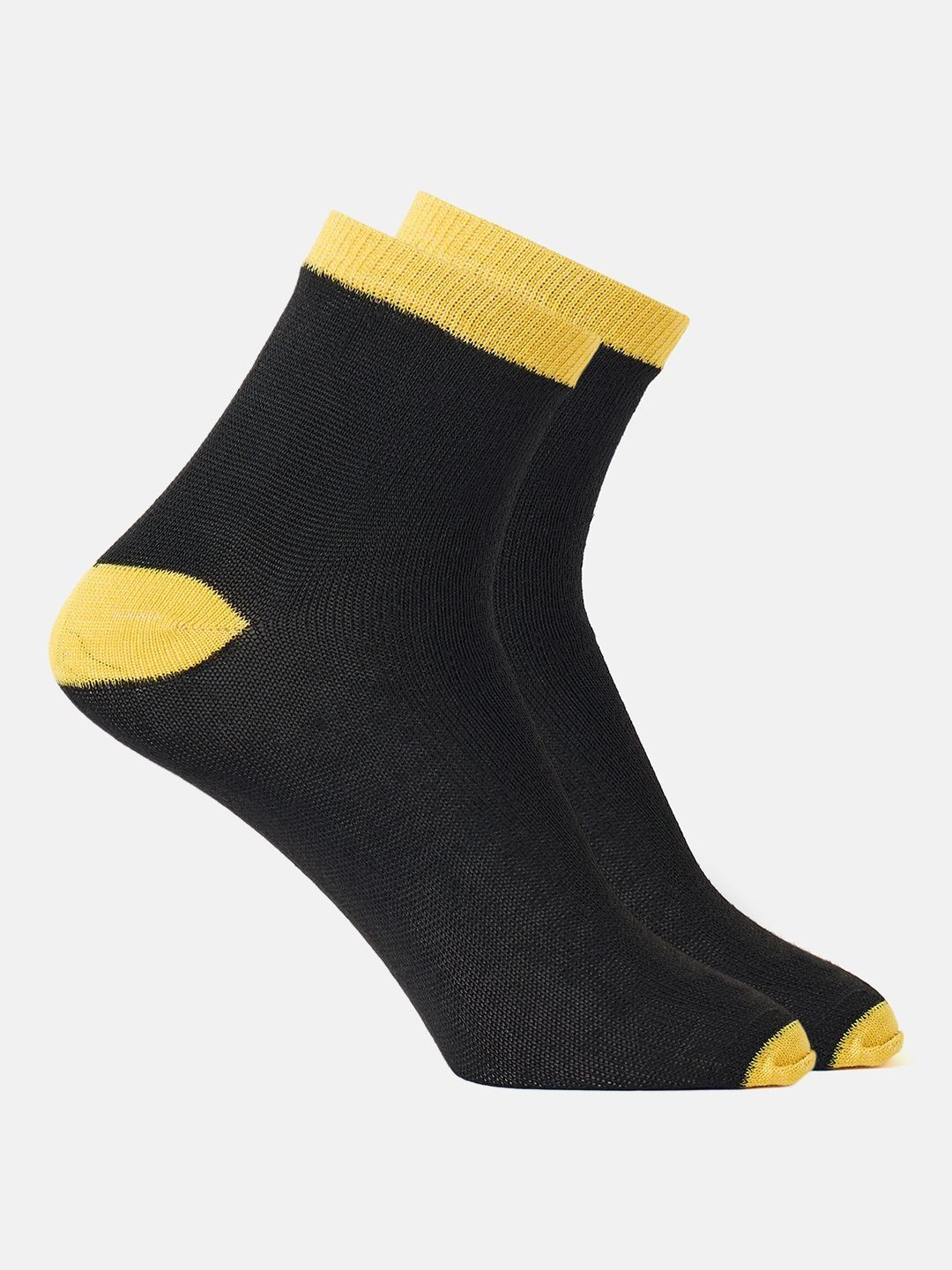 SZN Men Pack of 2 Cotton Blend Colourblocked Ankle Length Socks-picture-34