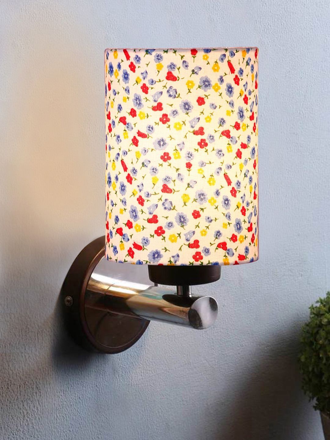 Aura Multicoloured & White Printed Metal Cylinder Shaped Wall Lamp-picture-30