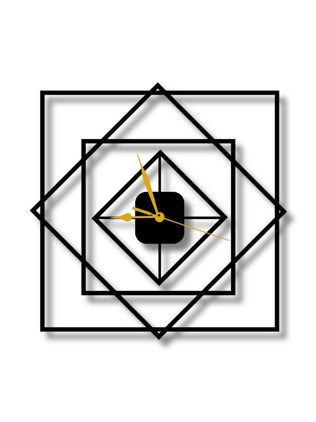 VENTUOS Black & Black Geometric Wall Clock-picture-36