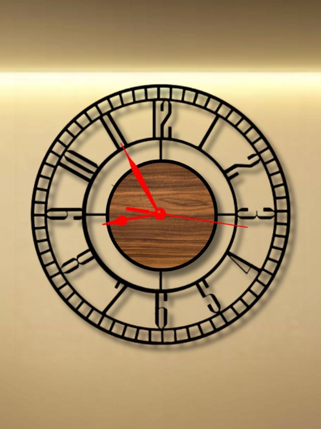 VENTUOS Black & Black Solid Contemporary Wall Clock-image-0