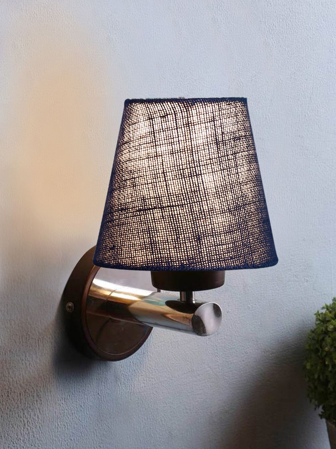 Aura Blue & Navy Blue Textured Metal Frustum Shaped Wall Lamp-image-19