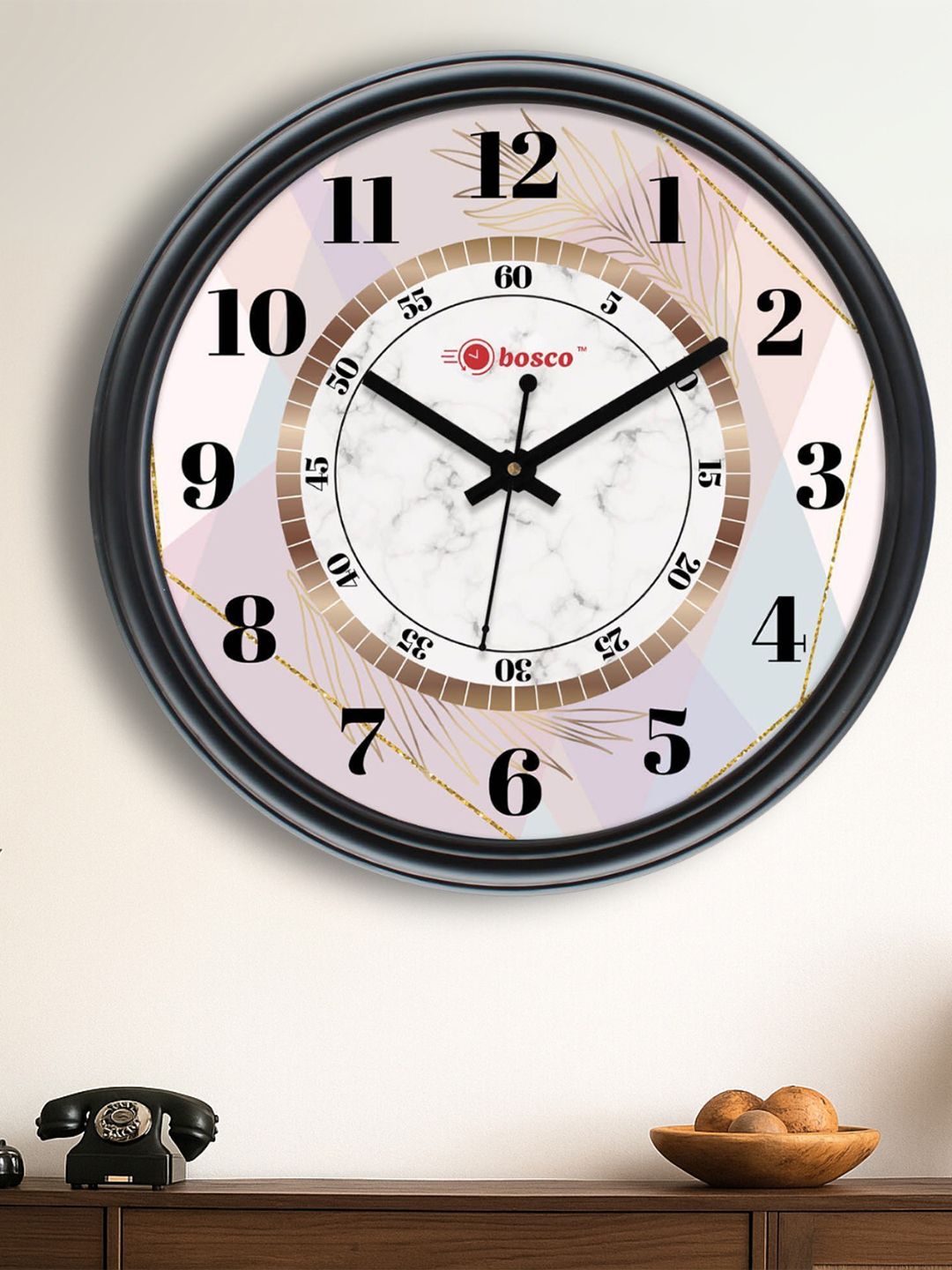 bosco Multicoloured & Black Printed Contemporary Wall Clock-picture-10