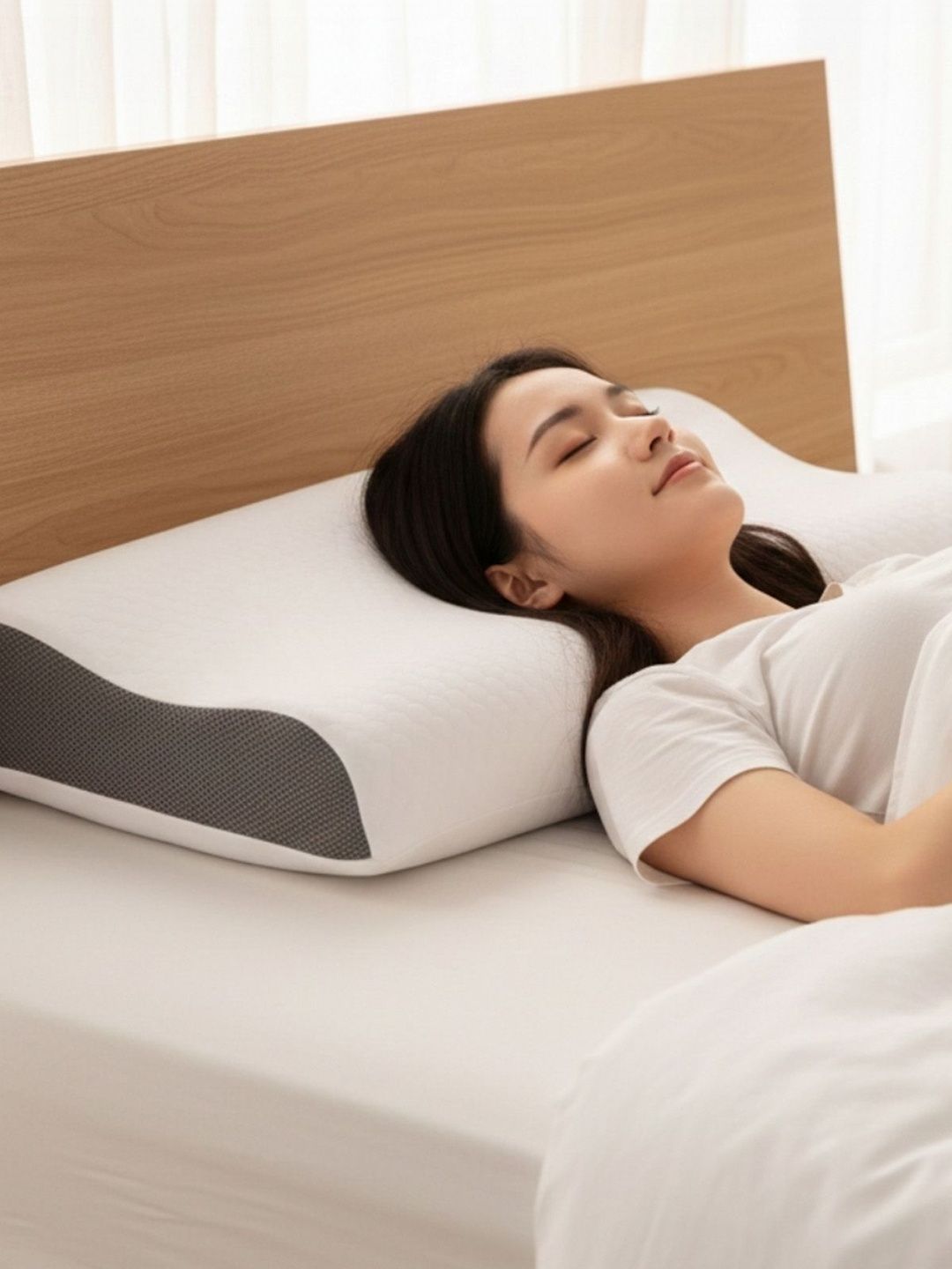 Florida White Memory Foam Filled Cotton Pillow-image-43