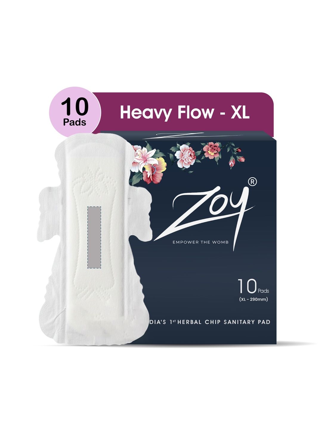 ZOY Herbal Rash Free Sanitary Pads - 10 Pieces - XL-picture-46