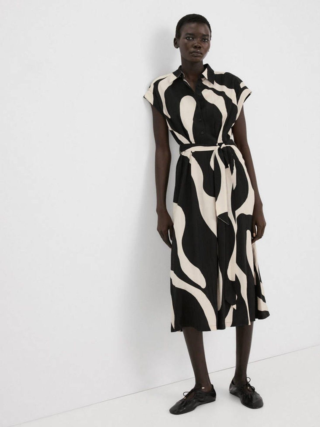 MANGO Abstract Printed Shirt Style Dress-picture-16