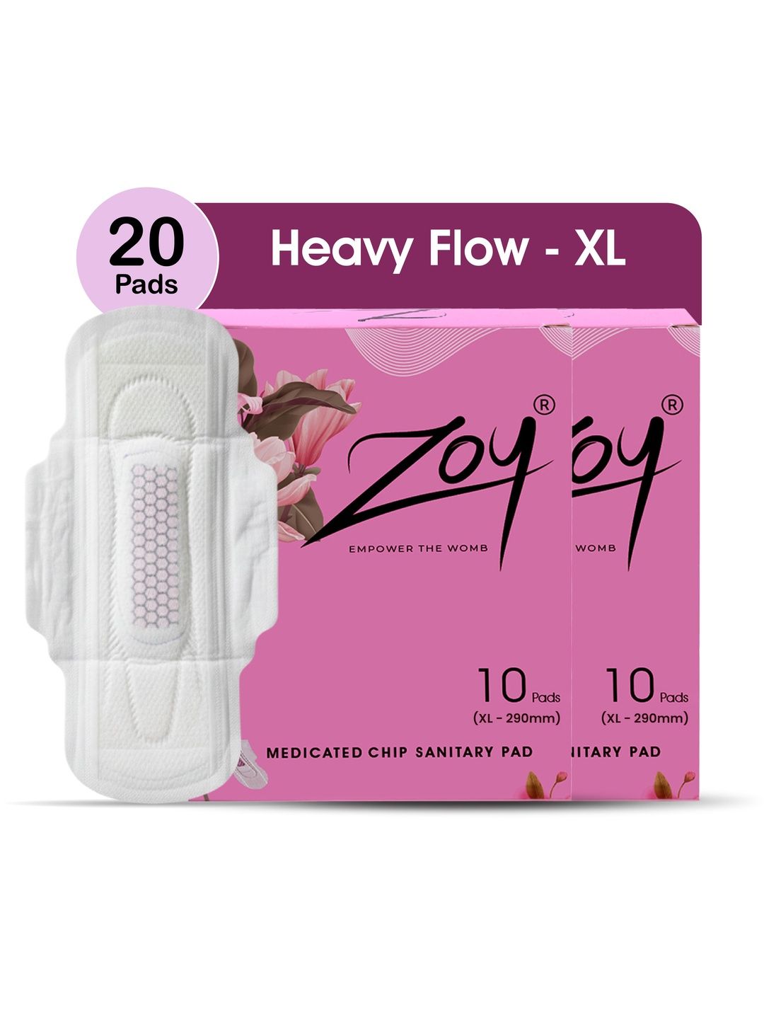 ZOY Graphene Rash Free Sanitary Pads - 20 Pcs - XL-image-35