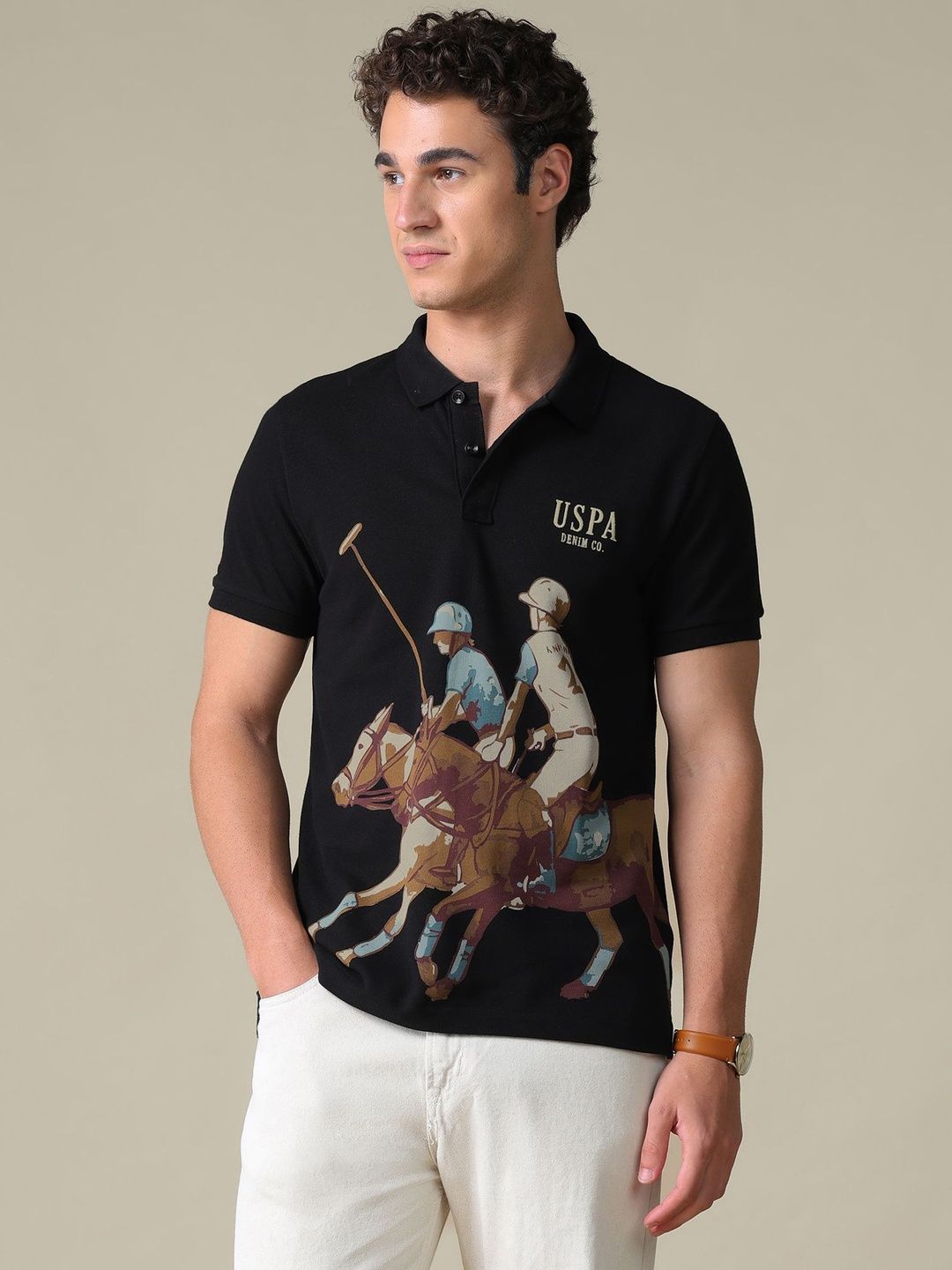U.S. Polo Assn. Denim Co. Men Printed Polo Collar Slim Fit T-shirt-image-45