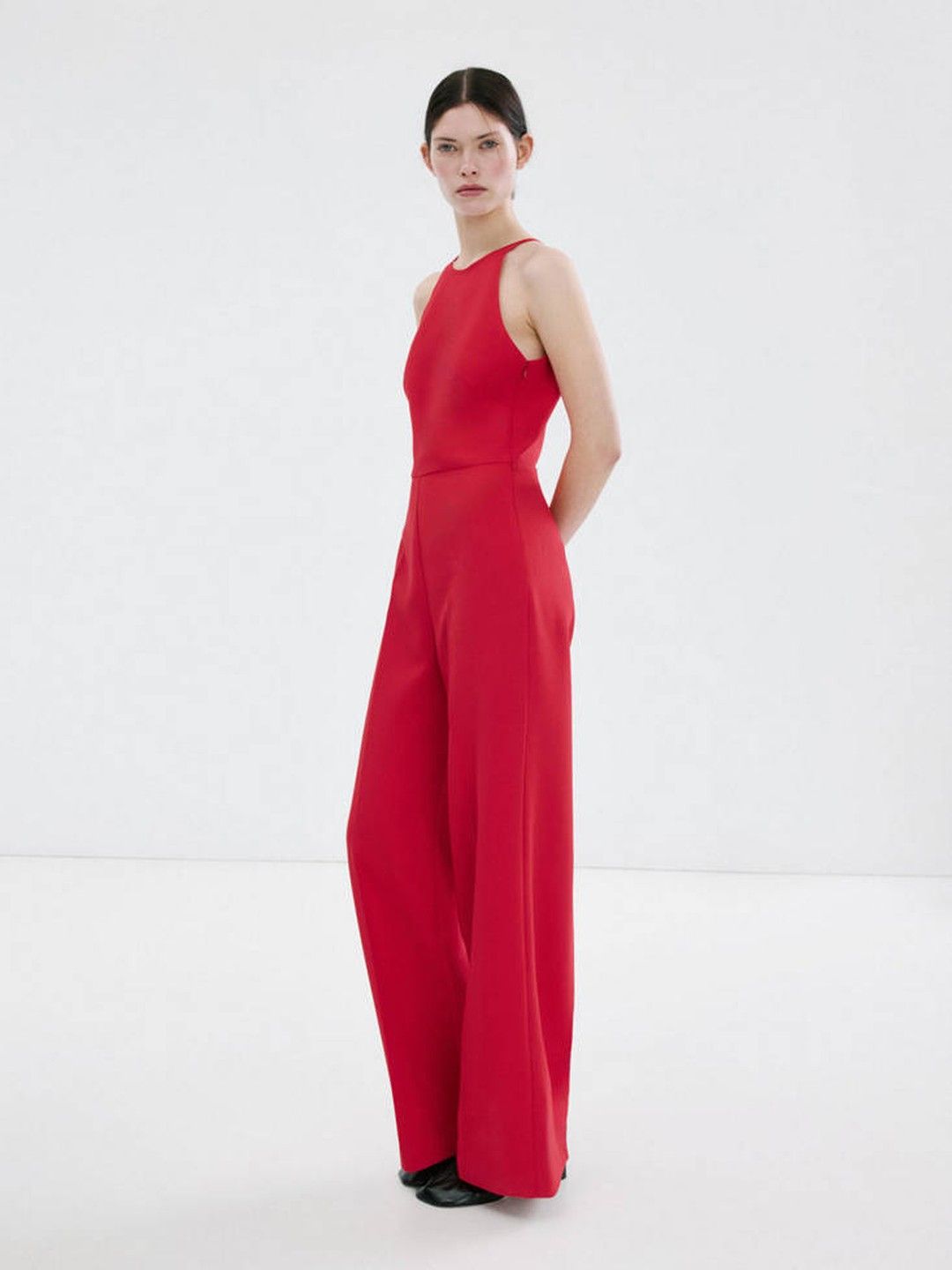 MANGO Halter Neck Styled Back Tie-Ups Jumpsuit-picture-18
