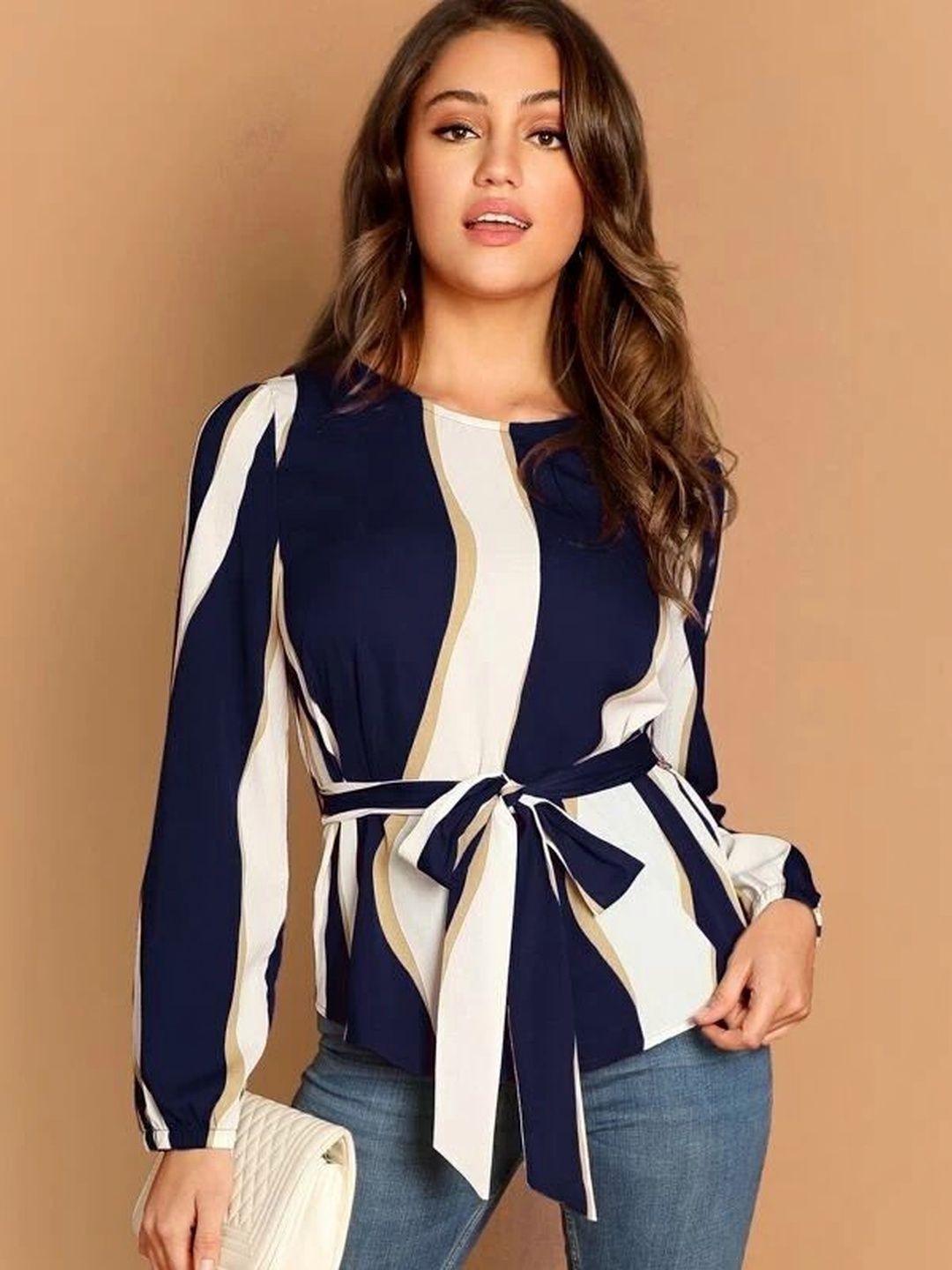 Stylecast X Slyck Striped Pattern Round Neck Regular Sleeves Top-picture-26