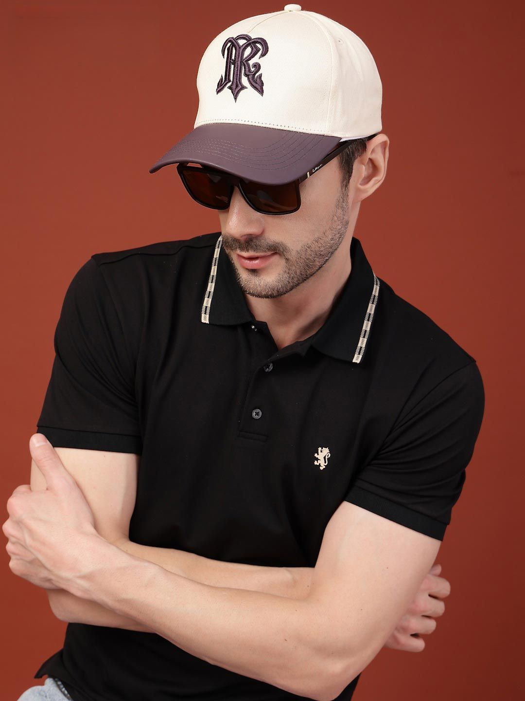 Red Tape Unisex Beige & Purple Colourblocked Cotton Twill Cap with Adjustable Strap-image-18
